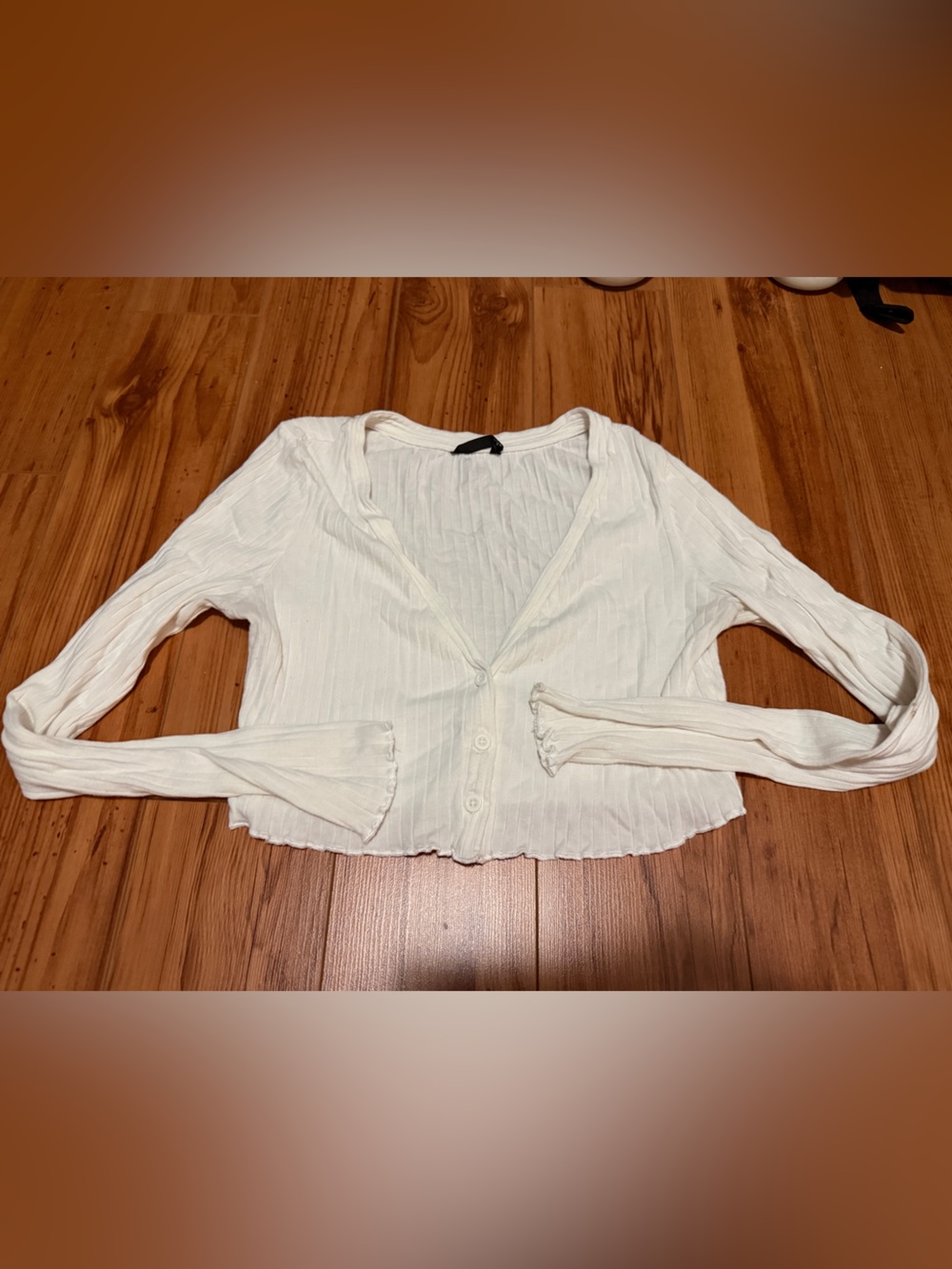 SHEIN White Lightweight Button-Front Crop Shirt